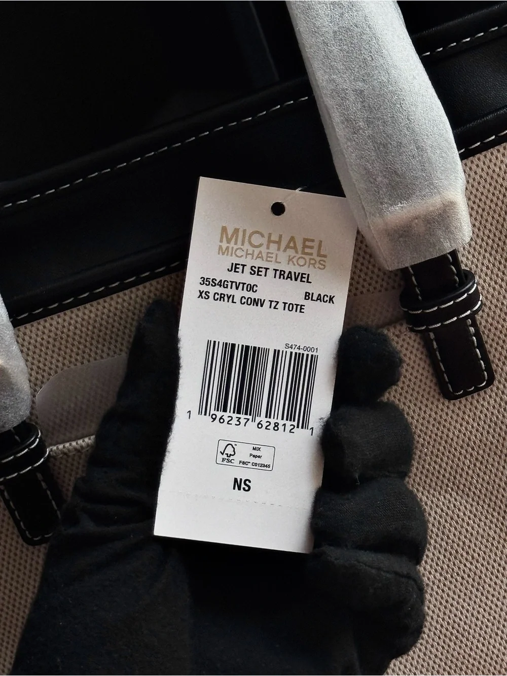 NWT Michael Kore Jet Set Travel XS Canvas Top Zip Tote Convertible Crossbody